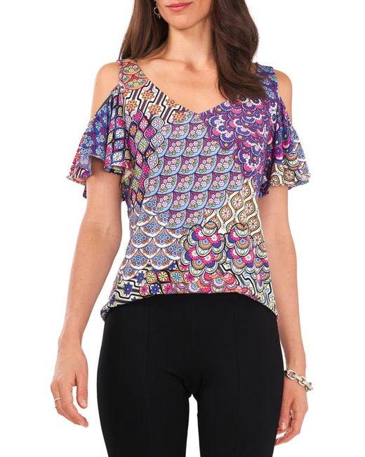 Chaus Print Cold Shoulder Top in at