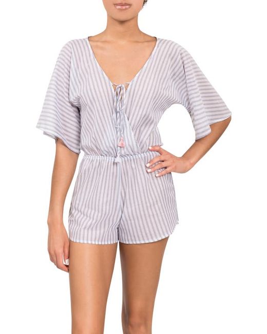 Everyday Ritual Penelope Stripe Lounge Romper in at