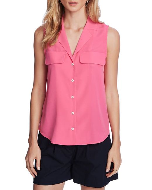 Court & Rowe Collared Button Front Sleeveless Shirt in at