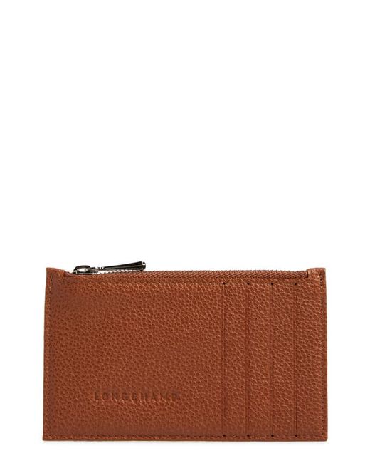 Longchamp Le Foulonné Zip Leather Cardholder in at
