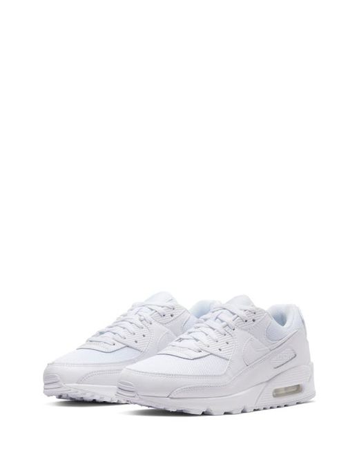 Nike Air Max 90 Sneaker in White/White/White/Wolf Grey at