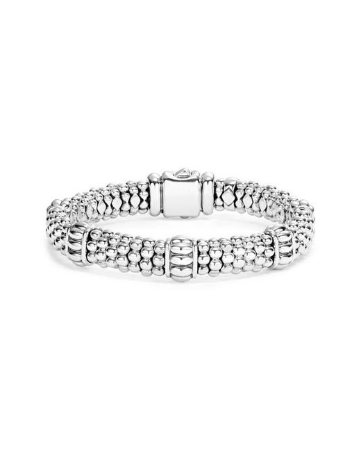 Lagos Fluted Station Caviar Rope Bracelet in at