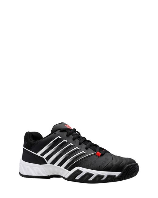 K-Swiss Bigshot Light 4 Tennis Shoe in Black/White/Poppy at