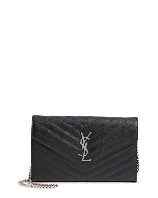 Saint Laurent Monogramme Quilted Leather Wallet on a Chain in at