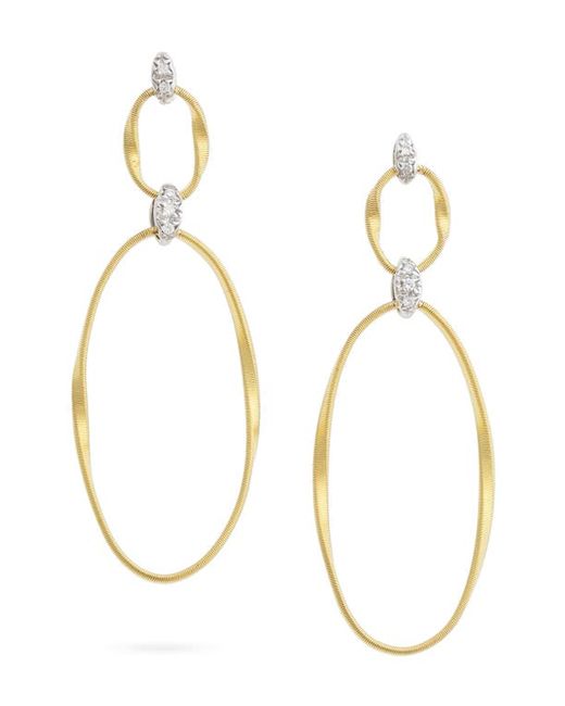 Marco Bicego Marrakech Diamond Double Hoop Earrings in Gold/Diamond at