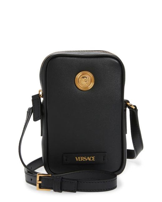 Versace Biggie Medusa Coin Phone Crossbody Bag in Gold at