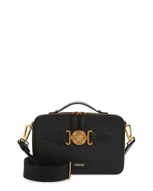 Versace First Line Biggie Medusa Coin Large Leather Crossbody Bag in Versace Gold at