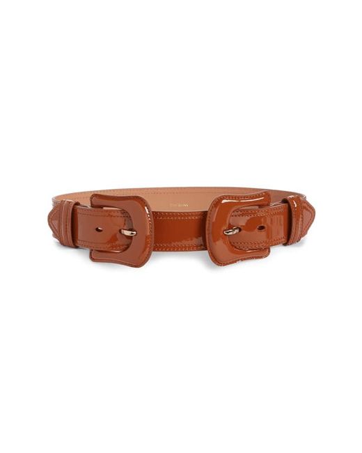 Zimmermann Double Buckle Patent Leather Belt in at