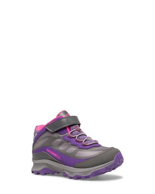 Merrell Moab Speed Mid A/C Waterproof Hiking Sneaker in Grey/Pink at