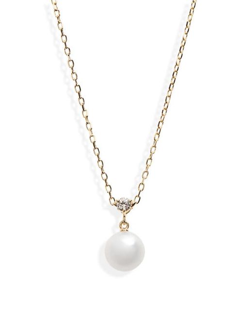 Mikimoto Classic Diamond Akoya Pearl Pendant Necklace in at
