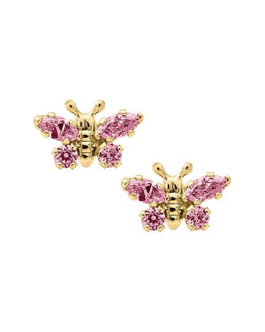 Mignonette Butterfly Birthstone Gold Earrings in at
