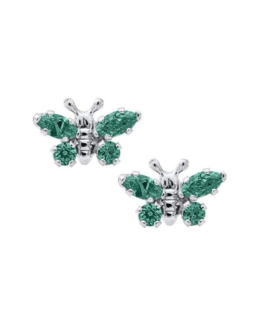 Mignonette Butterfly Birthstone Sterling Earrings in at