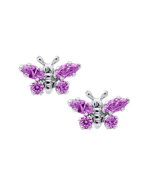 Mignonette Butterfly Birthstone Sterling Earrings in at