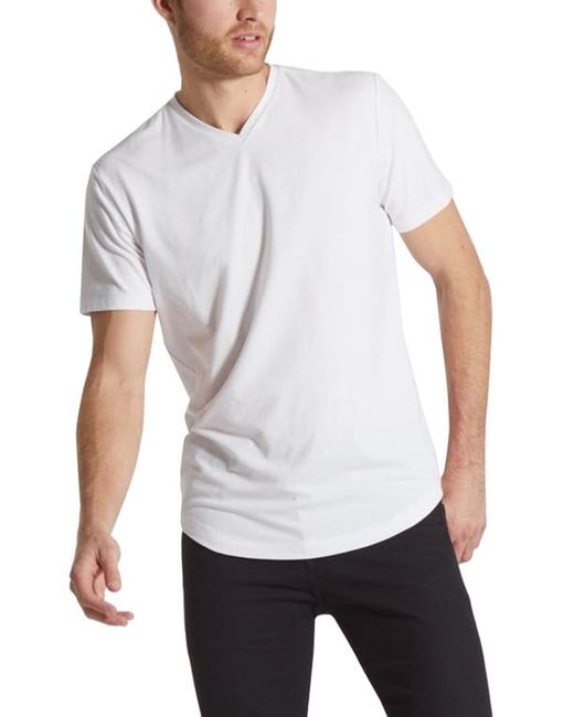 Cuts Trim Fit V-Neck Cotton Blend T-Shirt in at