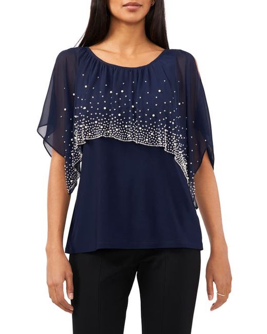 Chaus Beaded Cold Shoulder Top in at