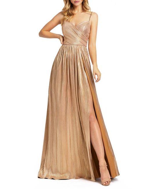 Mac Duggal Metallic Sleeveless A-Line Gown in at