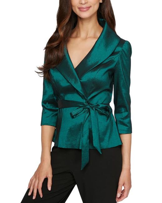 Alex Evenings Brushed Satin Tie Waist Blouse in at