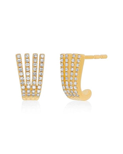EF Collection Diamond Reverse Multi Huggie Hoop Earrings in at