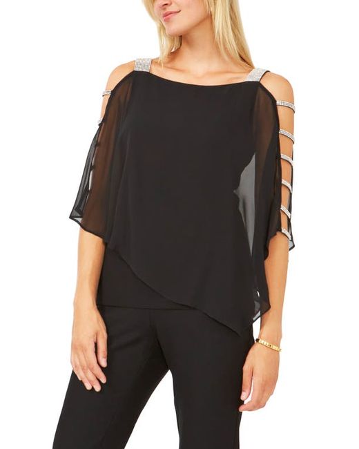 Chaus Sparkle Strap Layered Chiffon Blouse in at