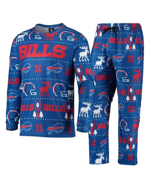 Foco Buffalo Bills Wordmark Ugly Pajama Set at