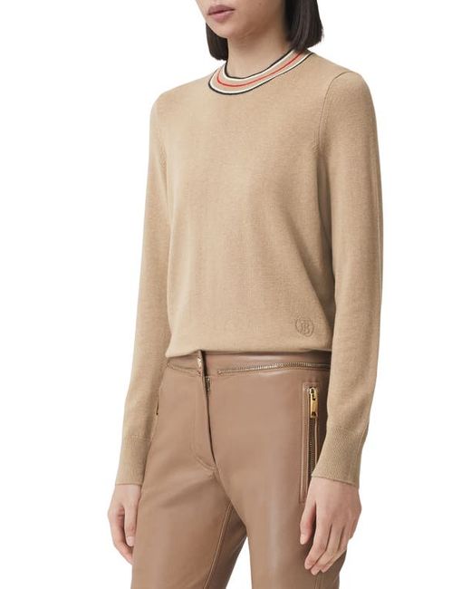 Burberry Tilda Stripe Collar Cashmere Sweater in at