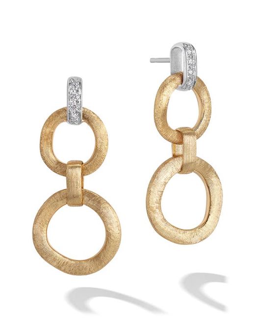 Marco Bicego Jaipur 18K Yellow Gold Diamond Double Drop Earrings in at