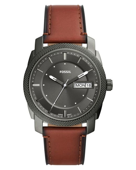 Fossil Machine Leather Strap Watch 42mm in at