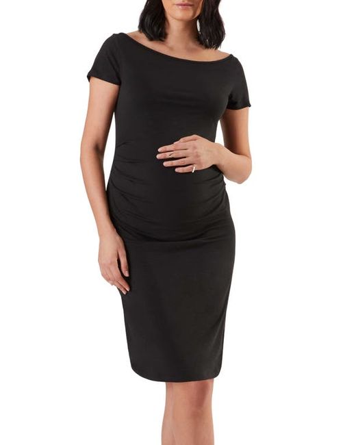 Stowaway Collection Ballet Ruched Maternity Dress in at