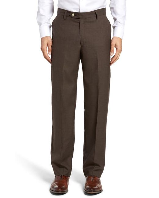 Berle Lightweight Plain Weave Flat Front Classic Fit Trousers in at