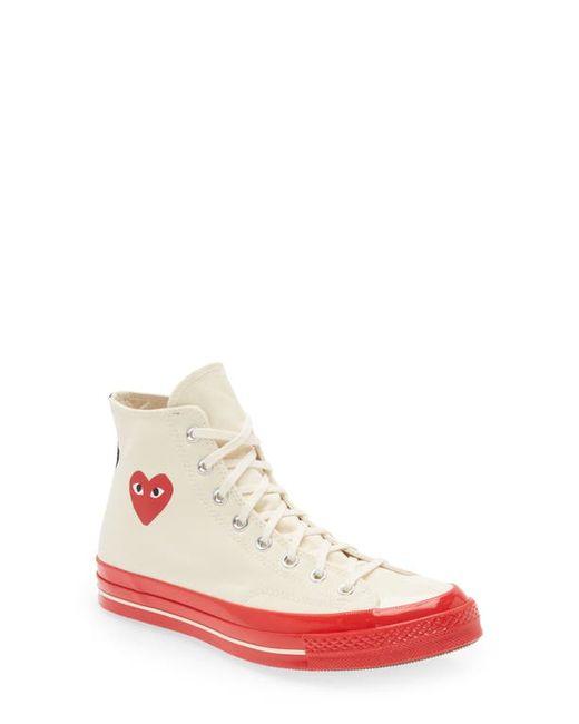 Comme Des Garçons Play x Converse Chuck Taylor Hidden Heart Red Sole High Top Sneaker in at 9