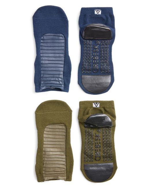 Arebesk Moto Assorted 2-Pack No-Slip Socks in Army Navy at