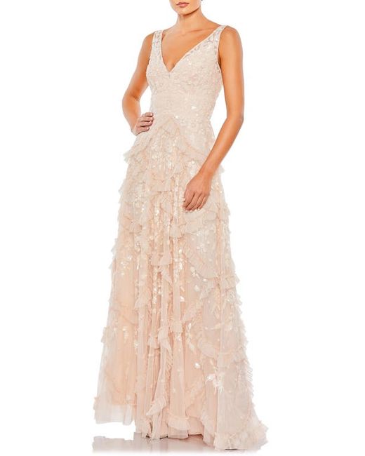 Mac Duggal Shimmer Floral Sequin Sleeveless Gown in at