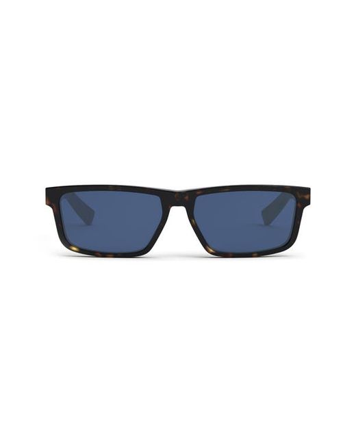 Dior DioRider 57mm Rectangular Sunglasses in Dark Havana at