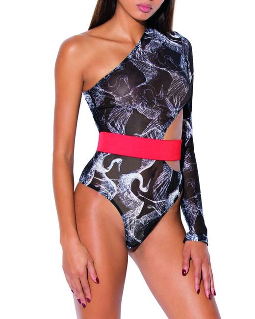 Hauty Cutout One-Shoulder Bodysuit in at