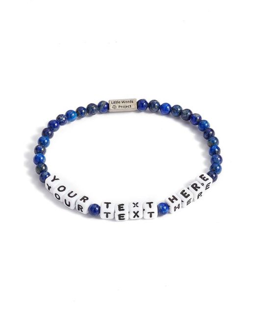 Little Words Project Custom Beaded Stretch Bracelet in Lapis at