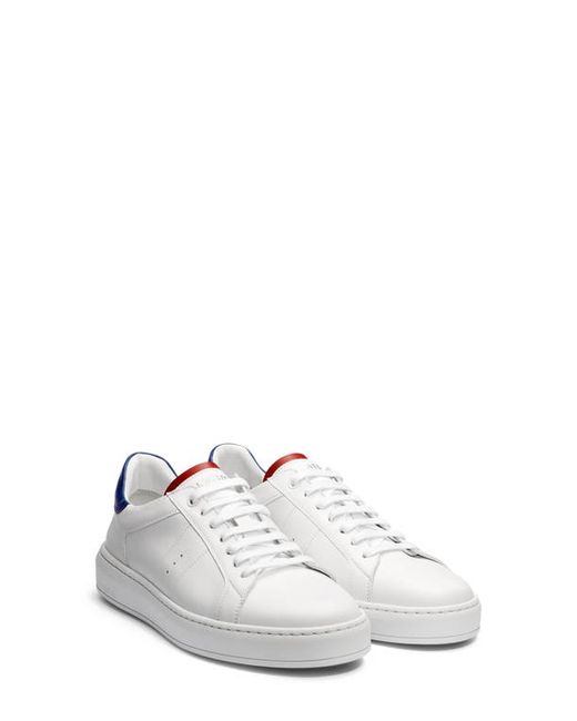 Jm Weston On Time Sneaker in Whte Blue at