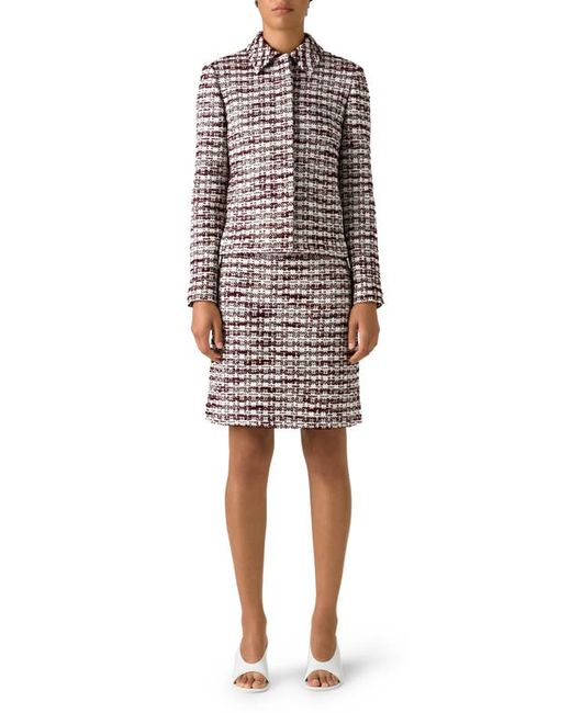 St. John Collection Broken Plaid Tweed Knit Jacket in at