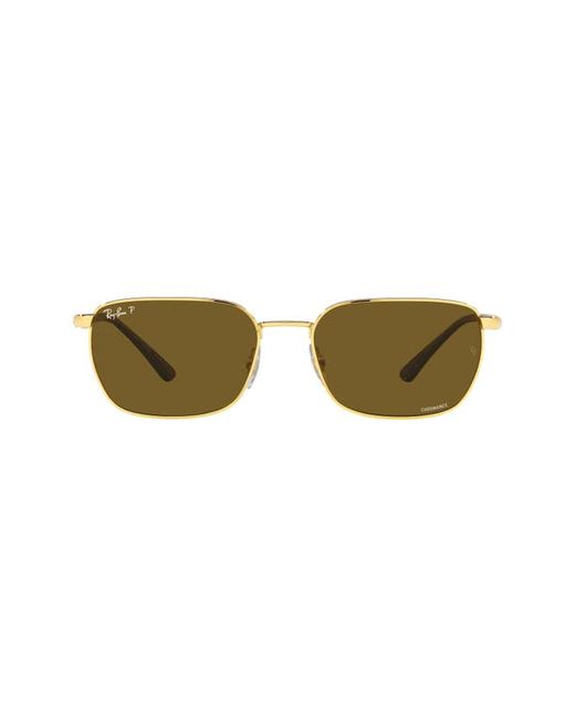 Ray-Ban 58mm Polarized Rectangular Sunglasses in Arista/Polarized at