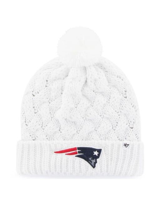 '47 47 New England Patriots Fiona Logo Cuffed Knit Hat with Pom at One Oz