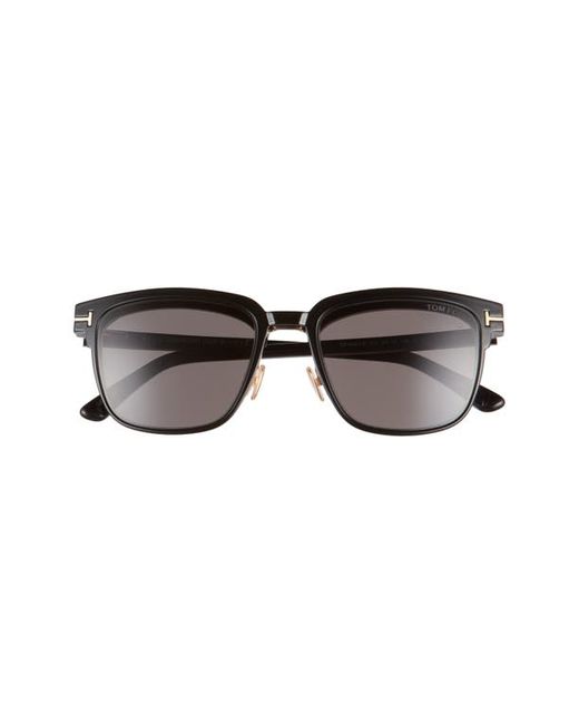 Tom Ford 54mm Blue Light Blocking Glasses Clip-On Sunglasses in Black/Rose Gold/Clear/Smoke at