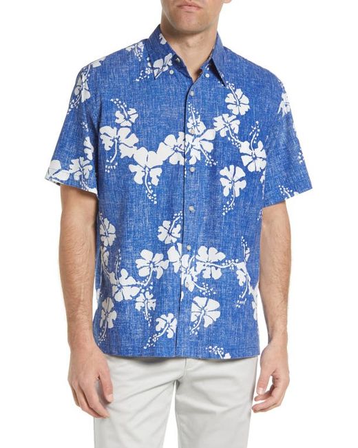 Reyn Spooner 50th State Floral Print Short Sleeve Button-Up Shirt in at
