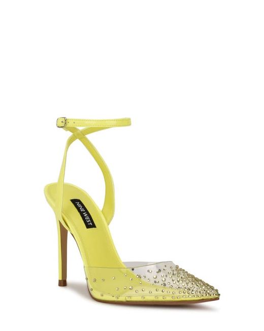 Nine West Foreva Ankle Strap Pump in Clear/Neon at