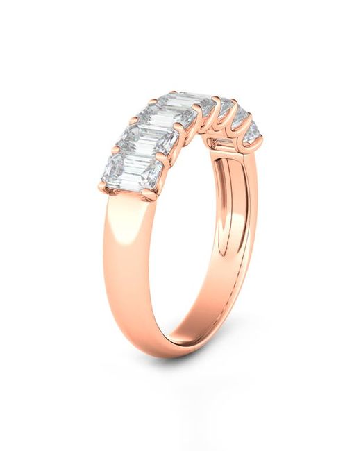 HauteCarat Half Emerald Cut Lab Created Diamond 14K Gold Eternity Ring in at