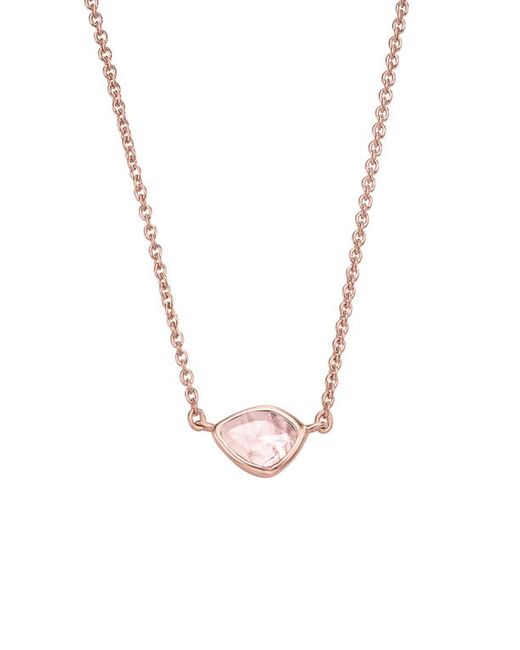 Monica Vinader Siren Mini Nugget Pendant Necklace in Rose Gold/Rose Quartz at
