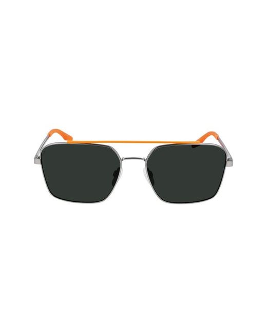 Converse Activate 56mm Navigator Sunglasses in Gunmetal/Orange/Grey Mirror at