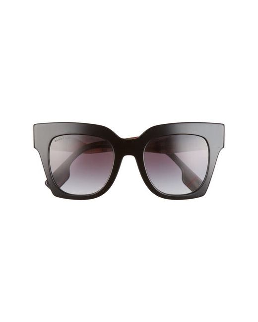 Burberry 49mm Cat Eye Sunglasses in Black/Grey Gradient at