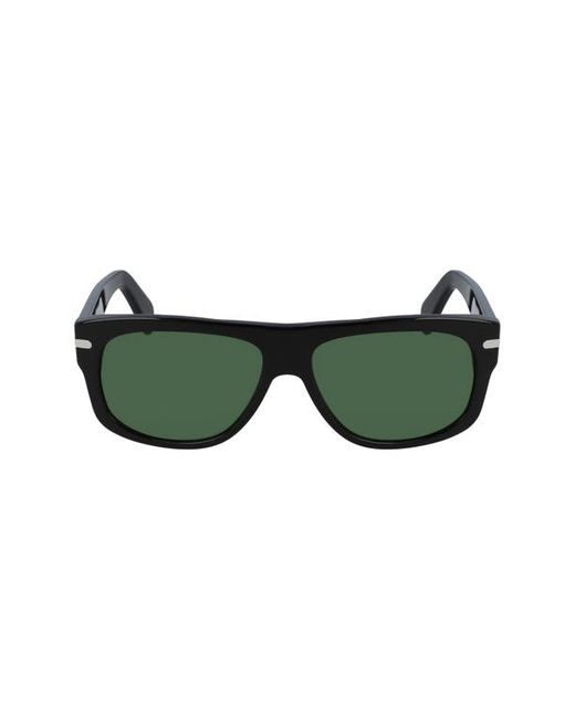 Salvatore Ferragamo 58mm Rectangle Sunglasses in Black at