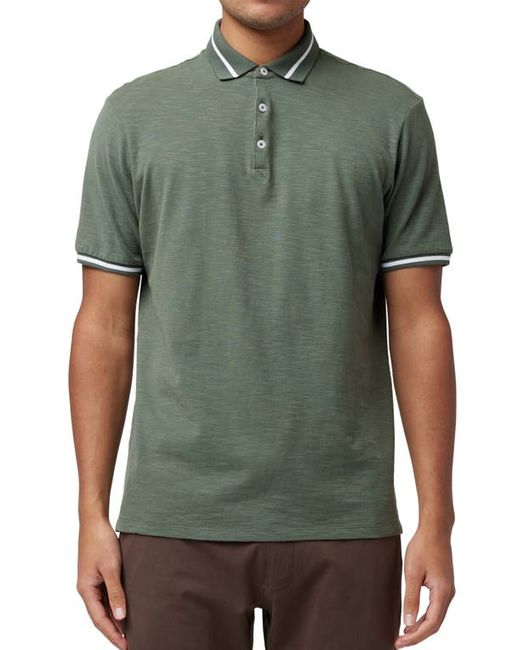 Good Man Brand Match Point Tipped Slub Short Sleeve Polo in at