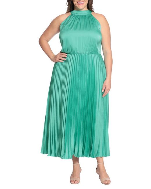 Maggy London Pleated Halter Maxi Dress in at