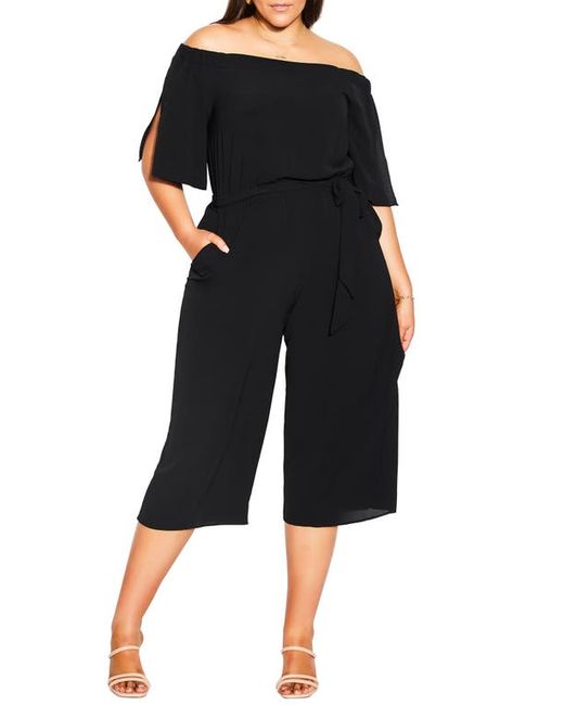 City Chic Off the Shoulder Jumpsuit in at